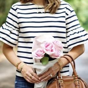 J Crew ruffle short sleeve top